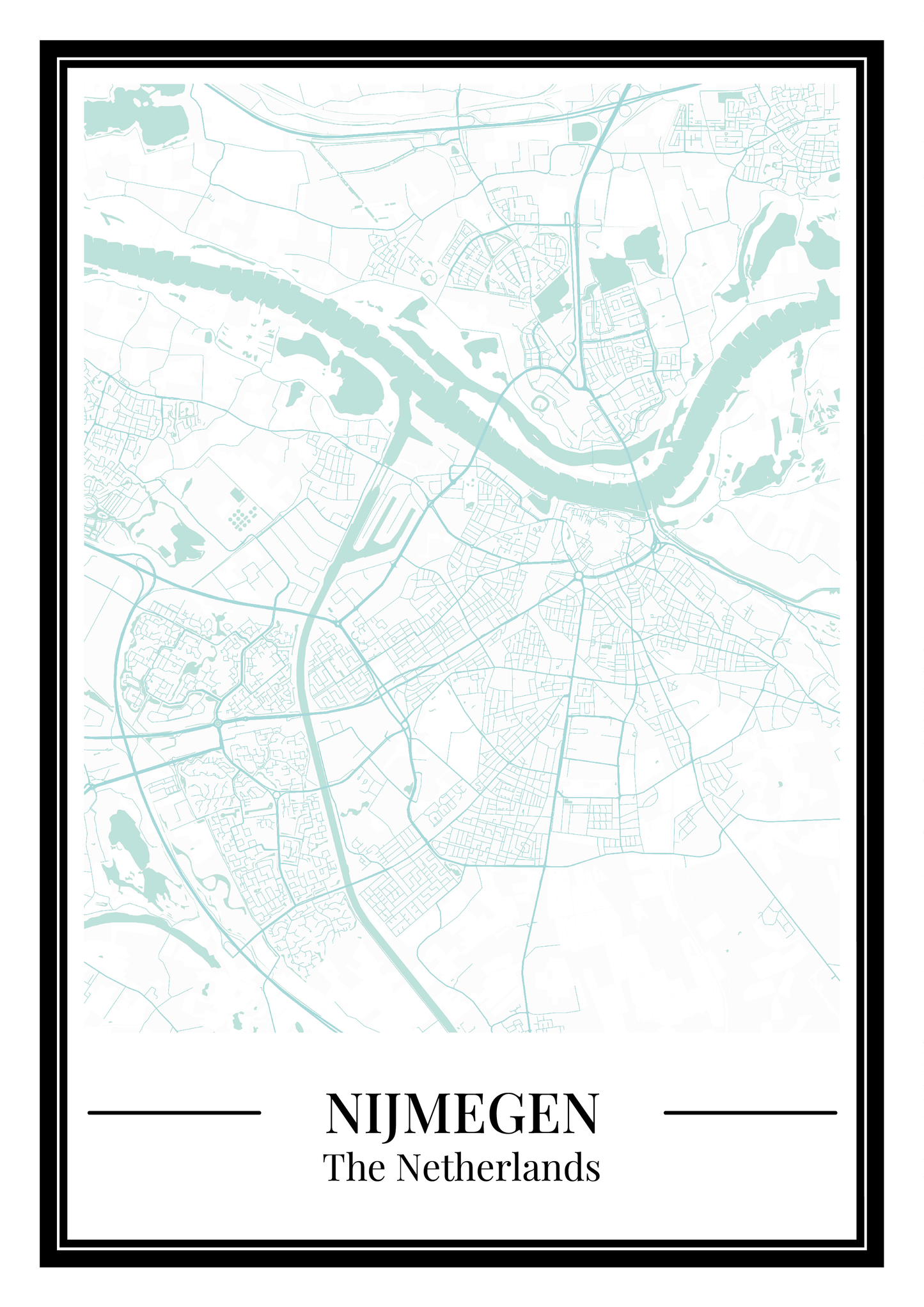 Nijmegen - Poster Aqua Blue