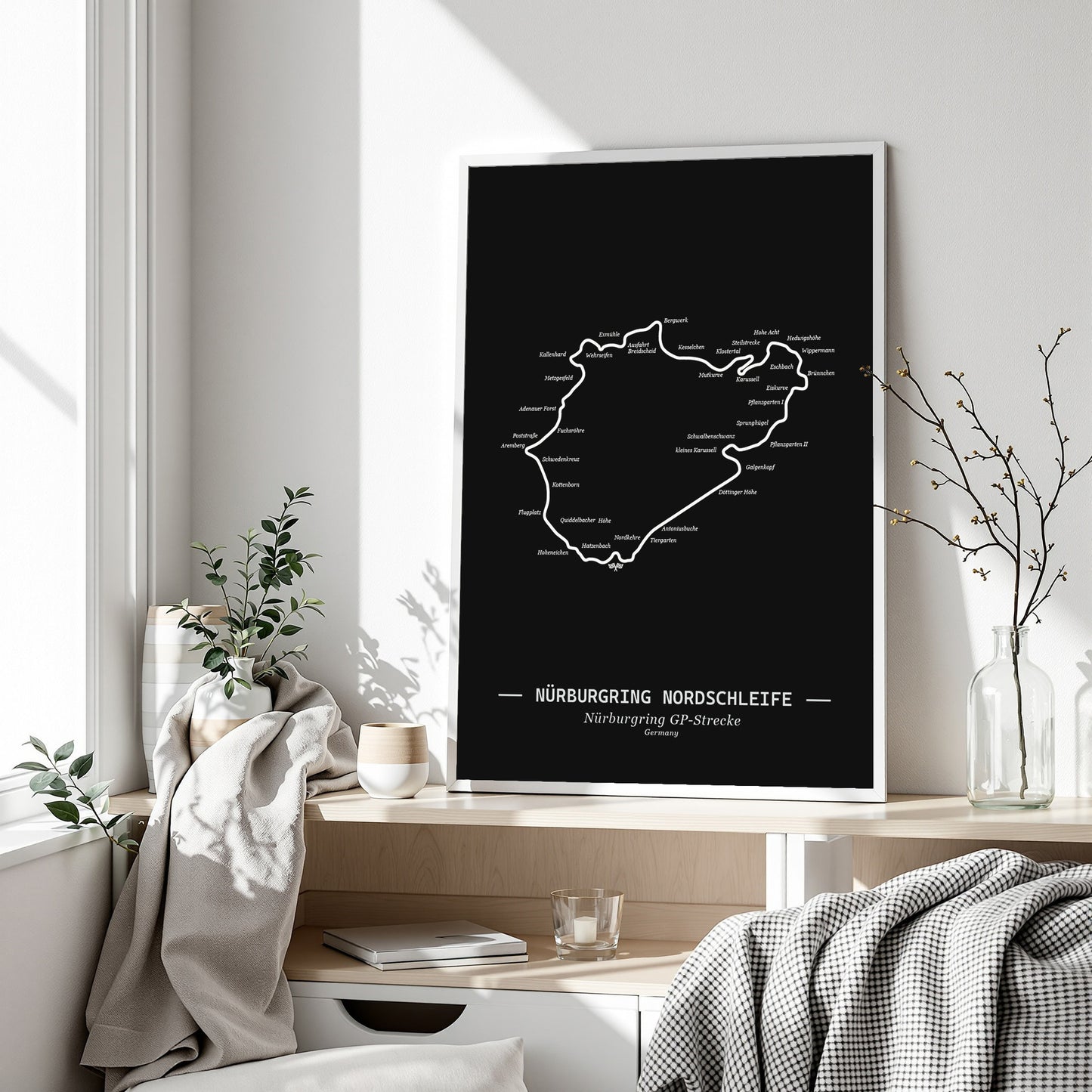 Poster Nürburgring Formule 1 Circuit | Zwart