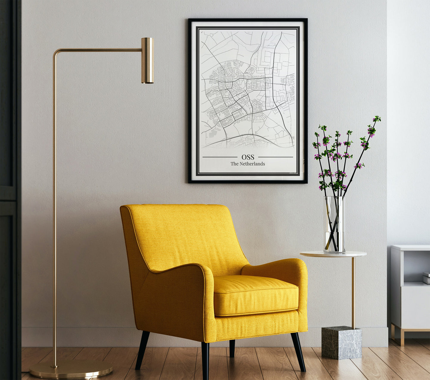 Oss — Minimalistische stadskaart poster
