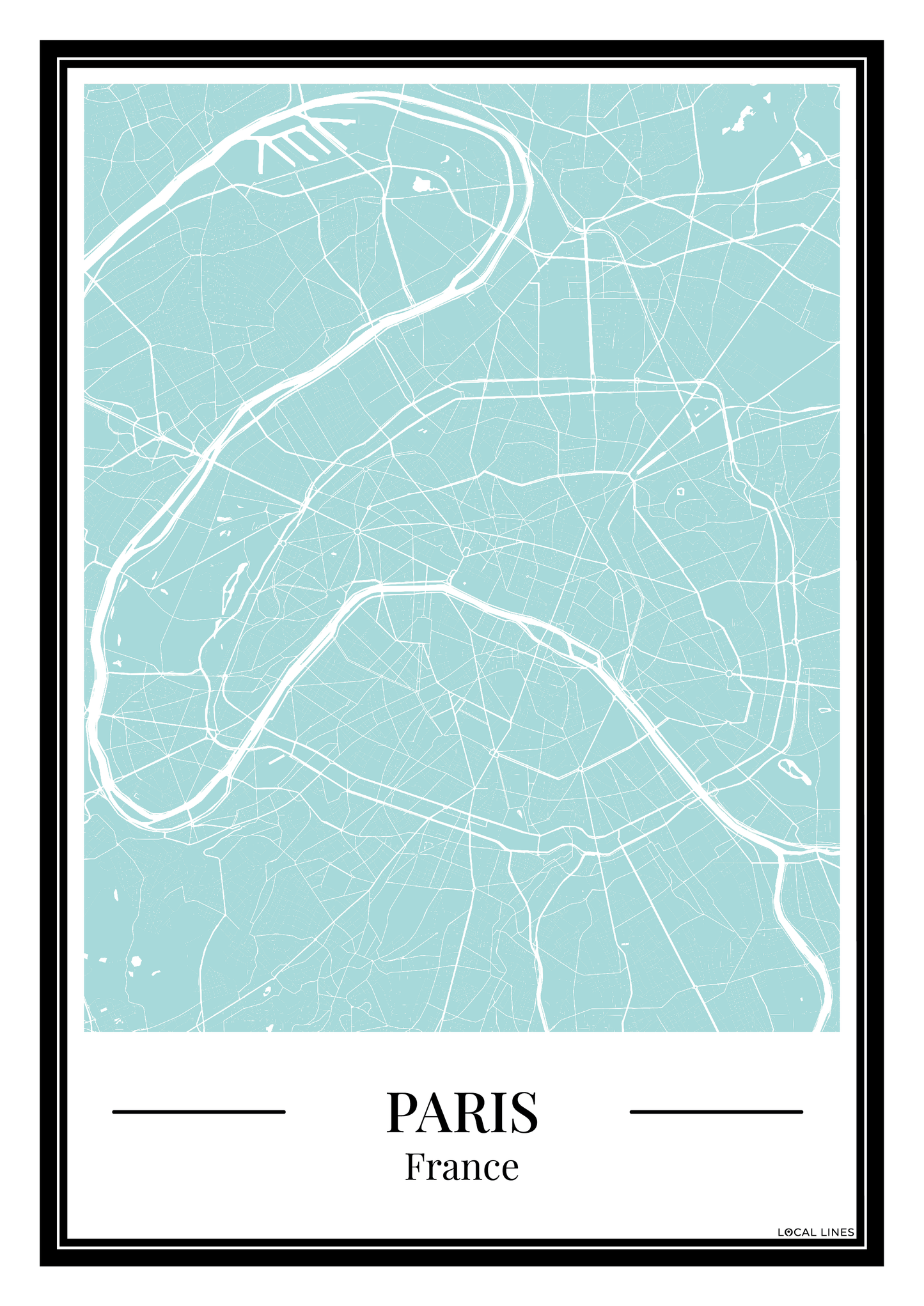 Paris - Poster Aqua Blue