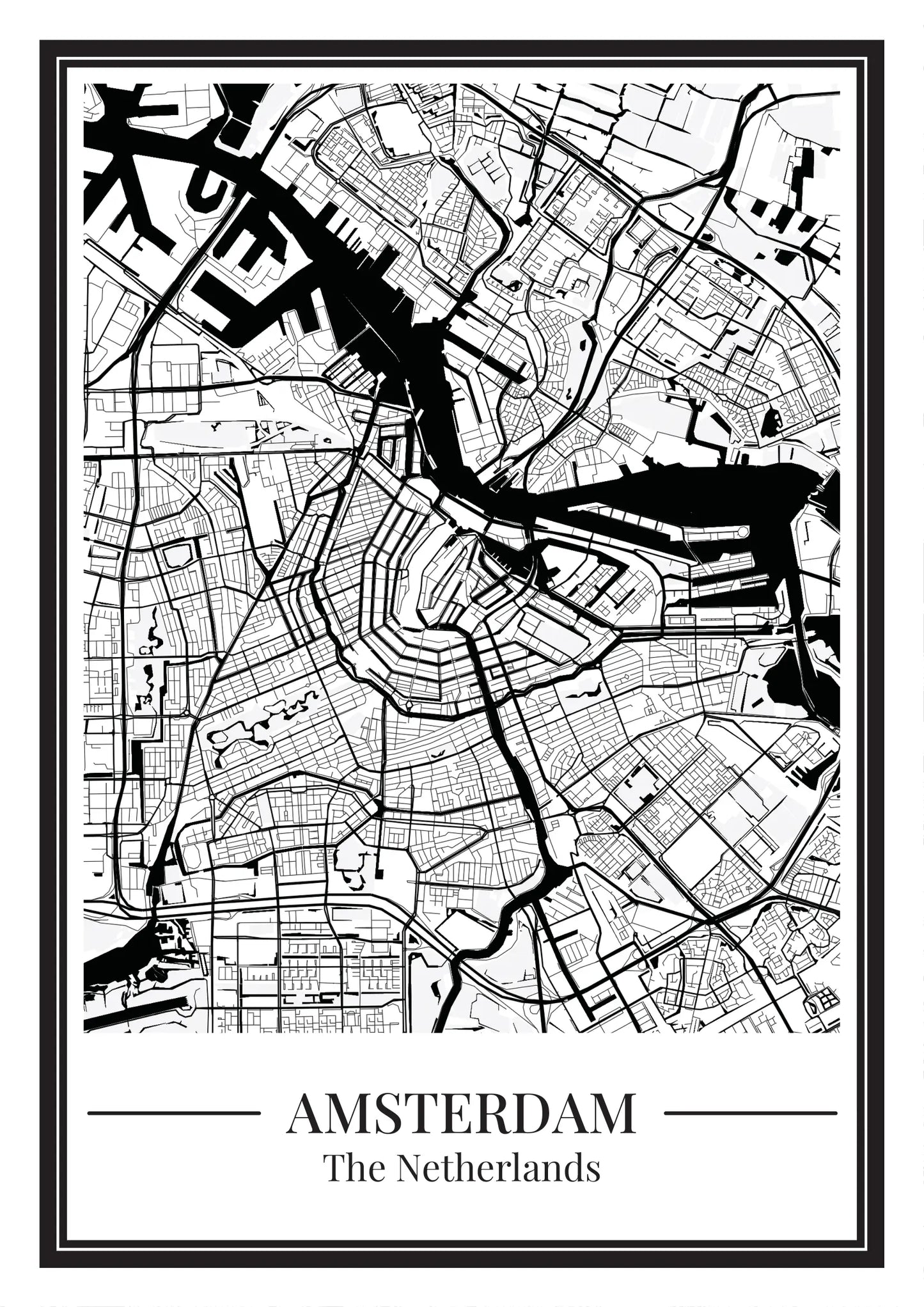 Poster Amsterdam van Stadskaart