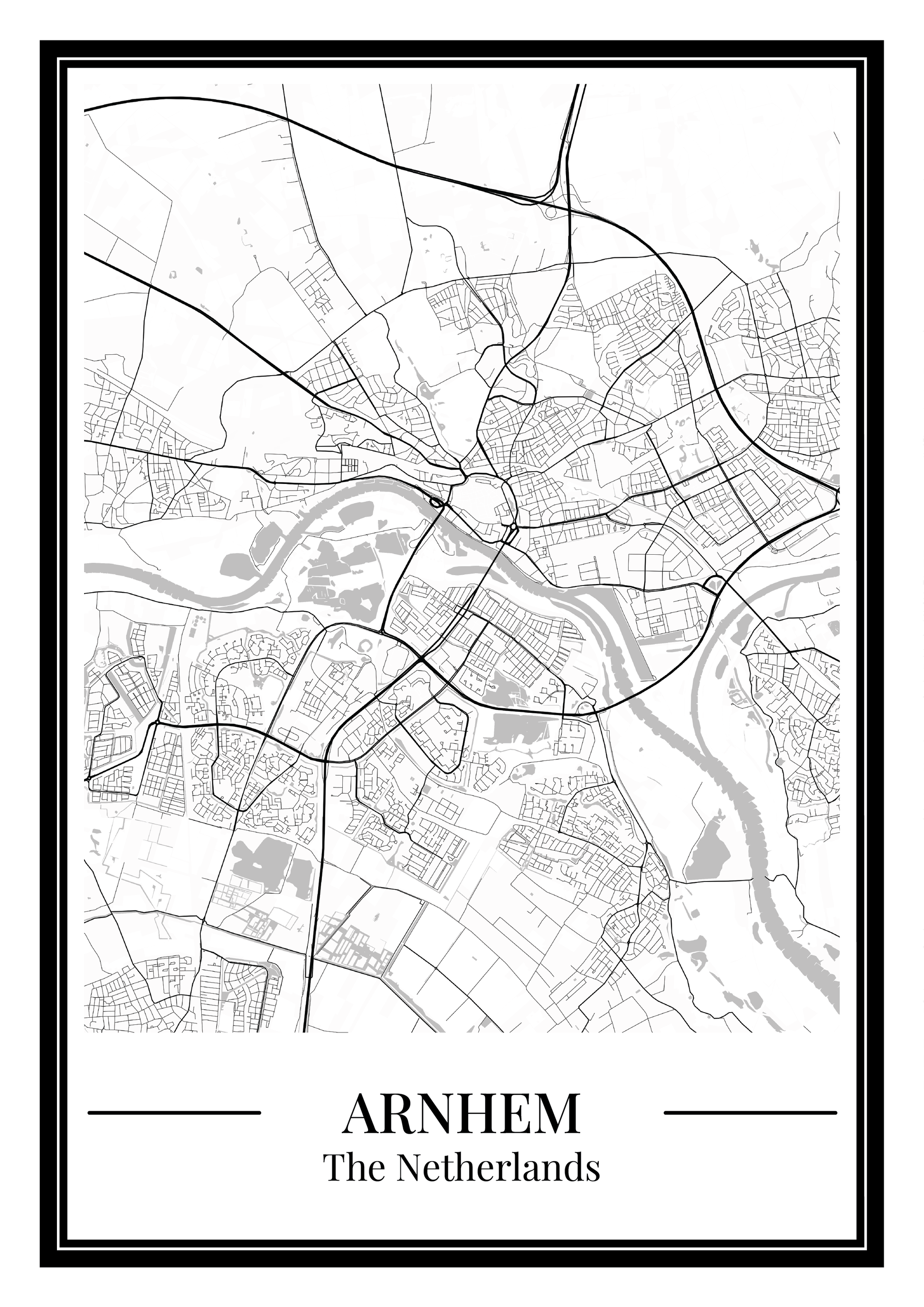 Poster Arnhem Stad | Plattegrond kopen