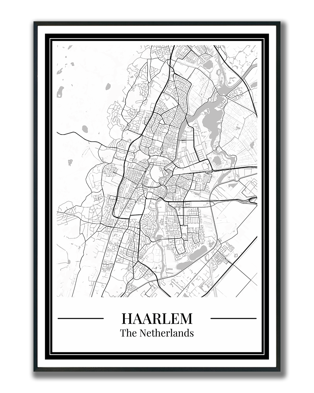 Poster Haarlem stad kaart