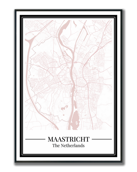 Poster van Maastricht Stad | Plattegrond Roze