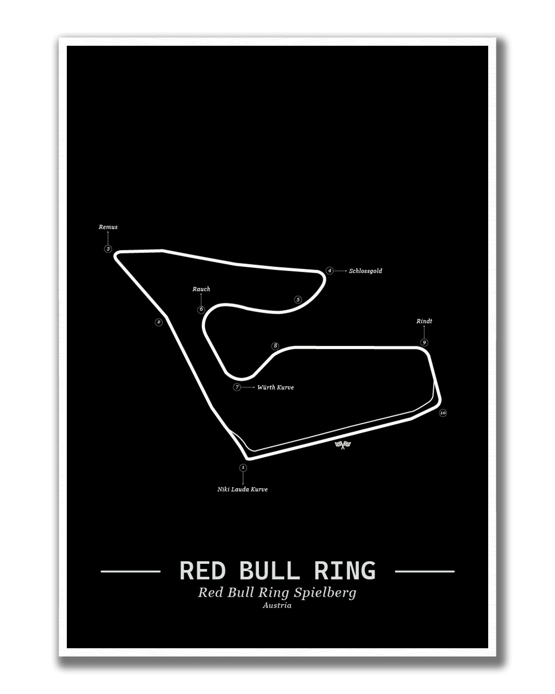 Poster Red Bull Ring Formule 1 Circuit | Zwart
