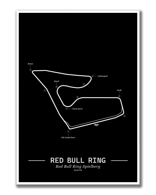 Poster Red Bull Ring Formule 1 Circuit | Zwart