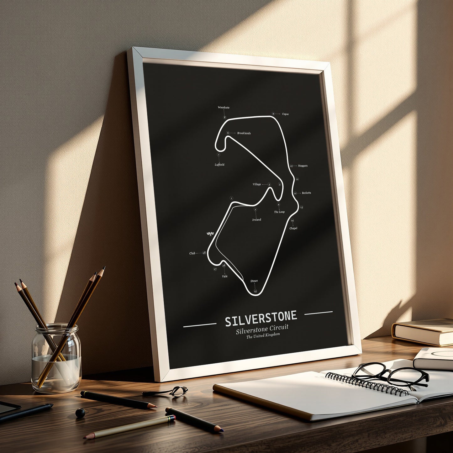 Poster Silverstone Formule 1 Circuit | Zwart