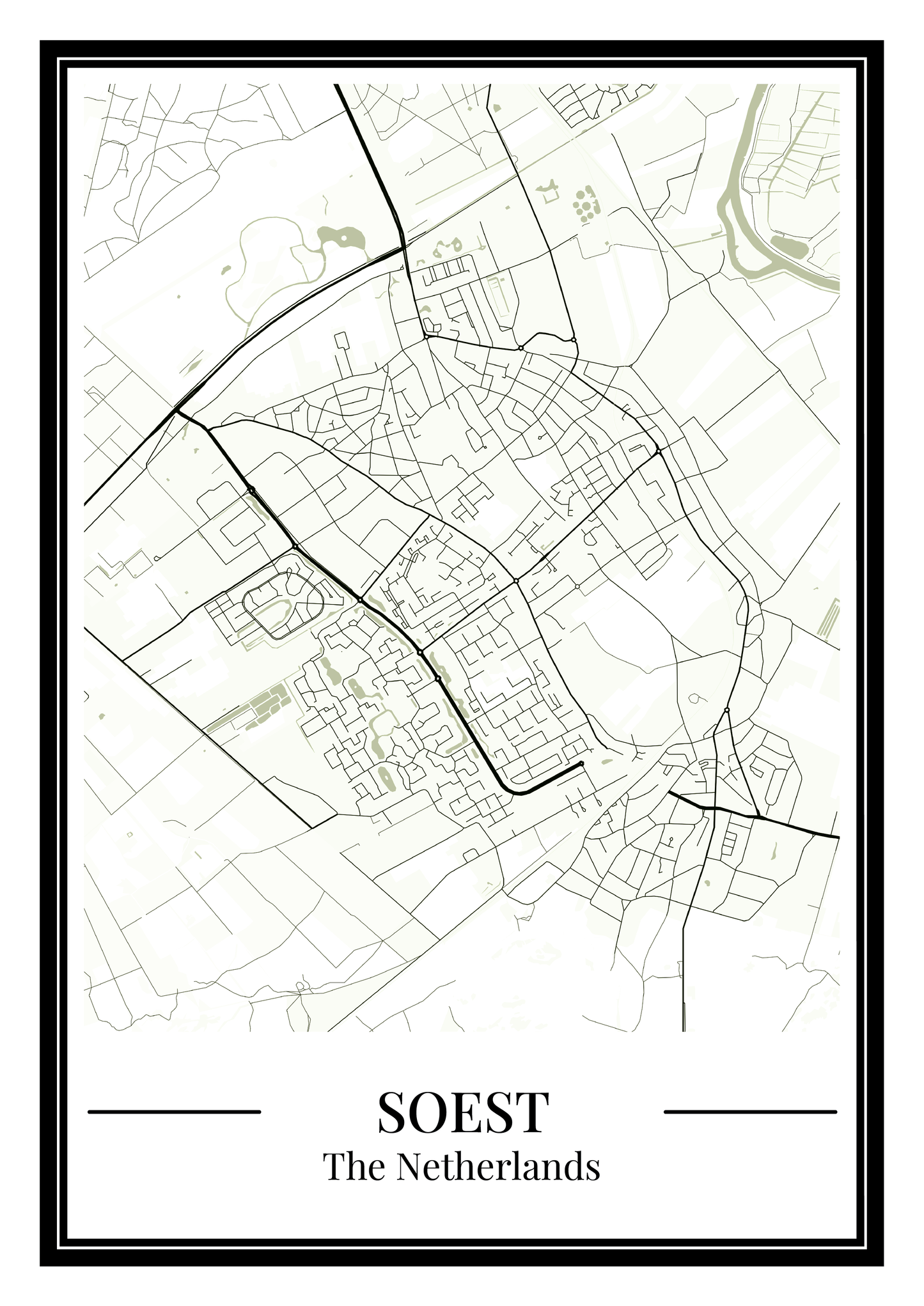 Soest Dorpskaart Poster - Groen