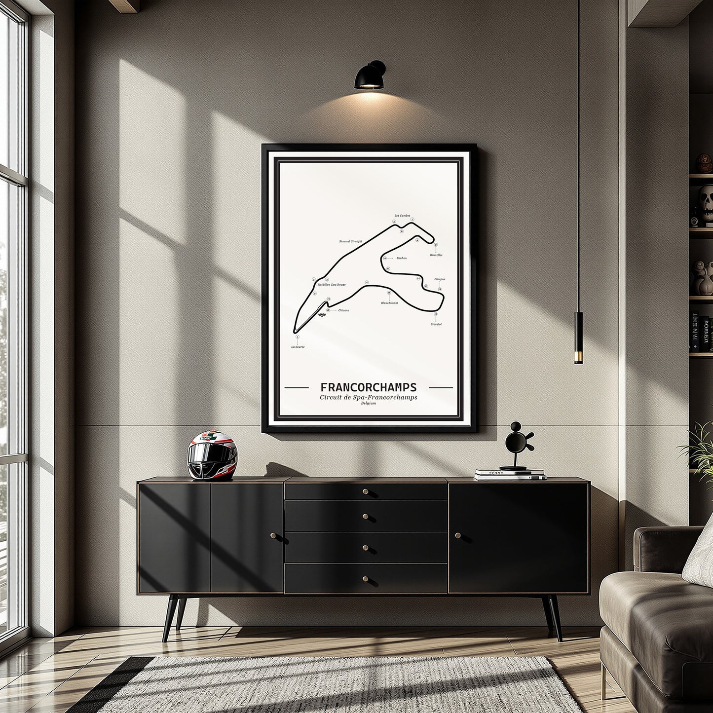 Poster Spa-Francorchamps Formule 1 Circuit | Wit