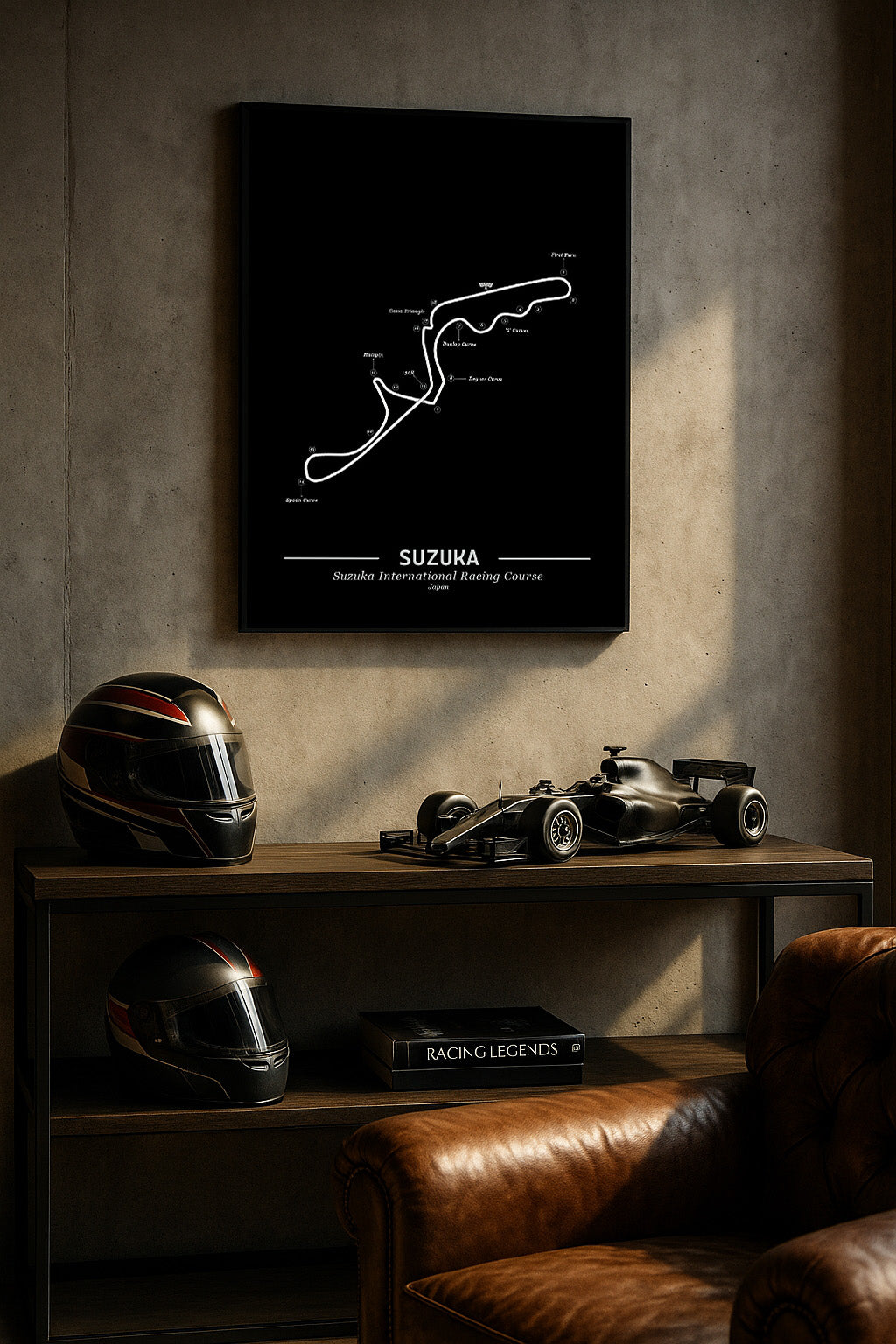 Poster Suzuka Formule 1 Circuit | Zwart