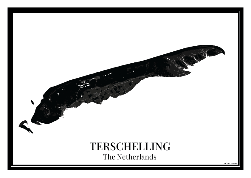 Poster Terschelling | Eilandkaart