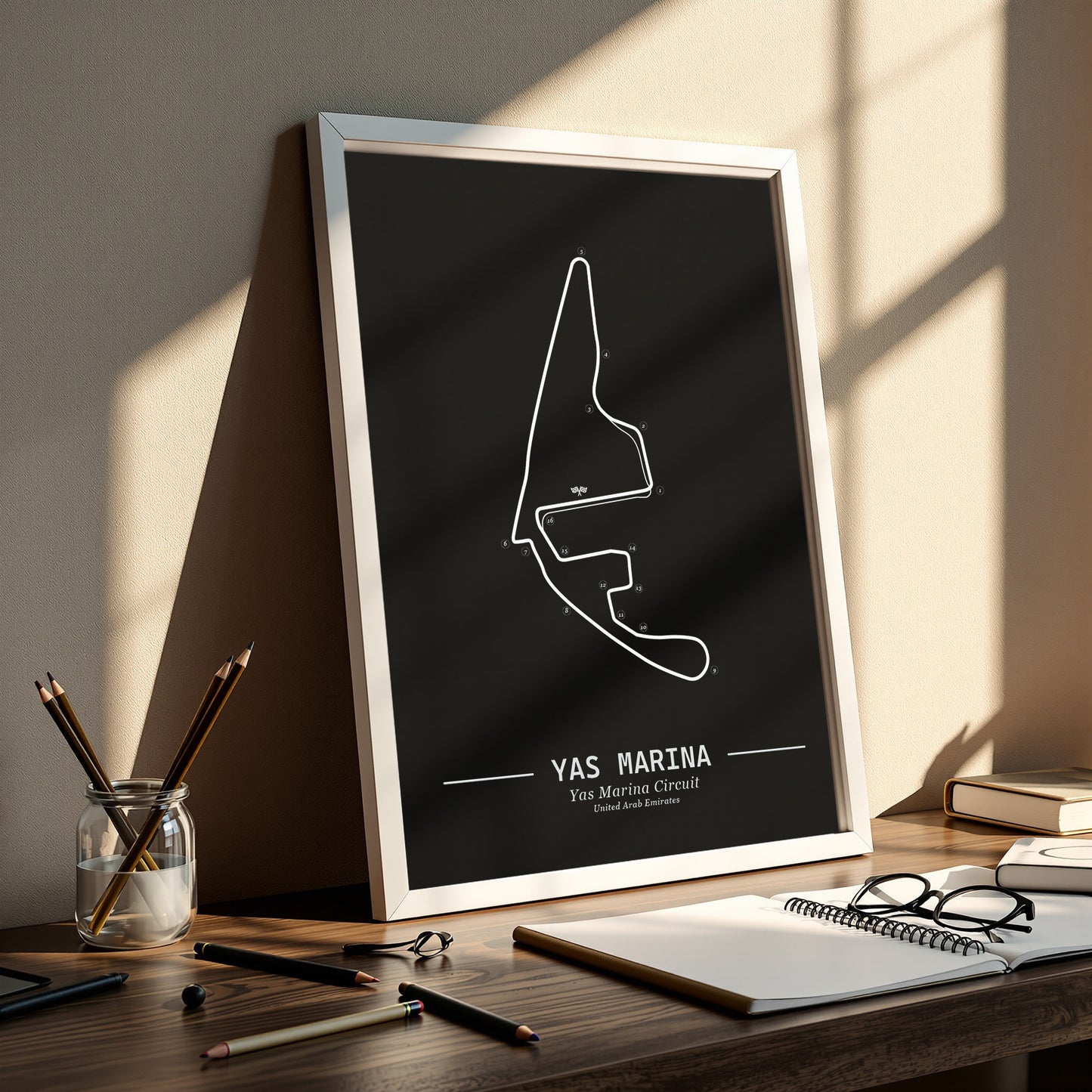 Poster Yas Marina Formule 1 Circuit | Zwart