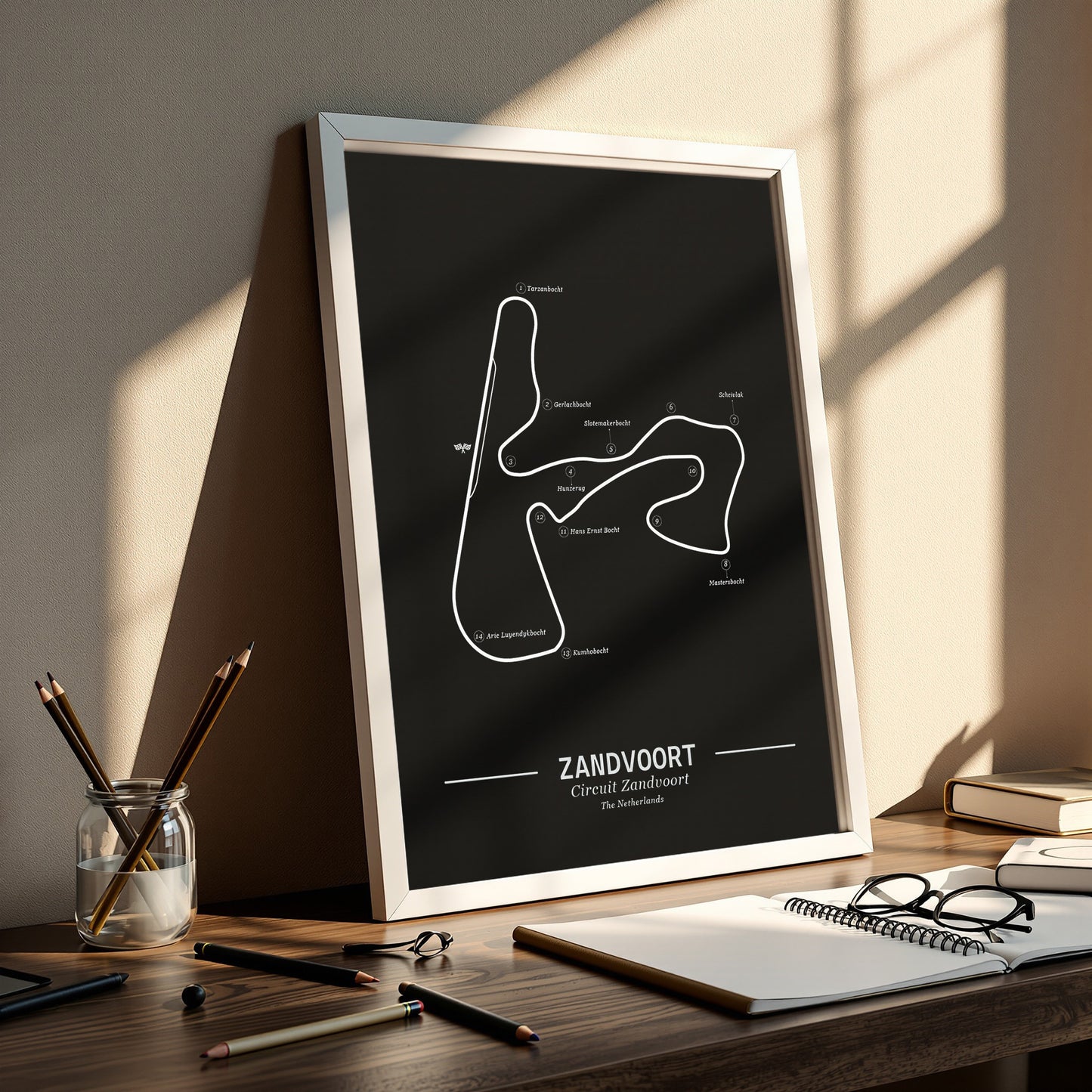 Poster Zandvoort Formule 1 Circuit | Zwart