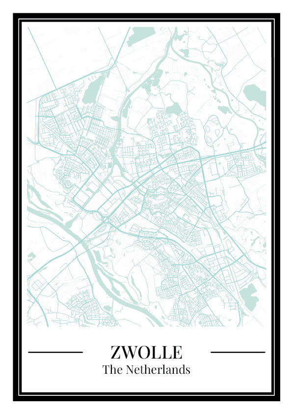 Zwolle - Poster Aqua Blue