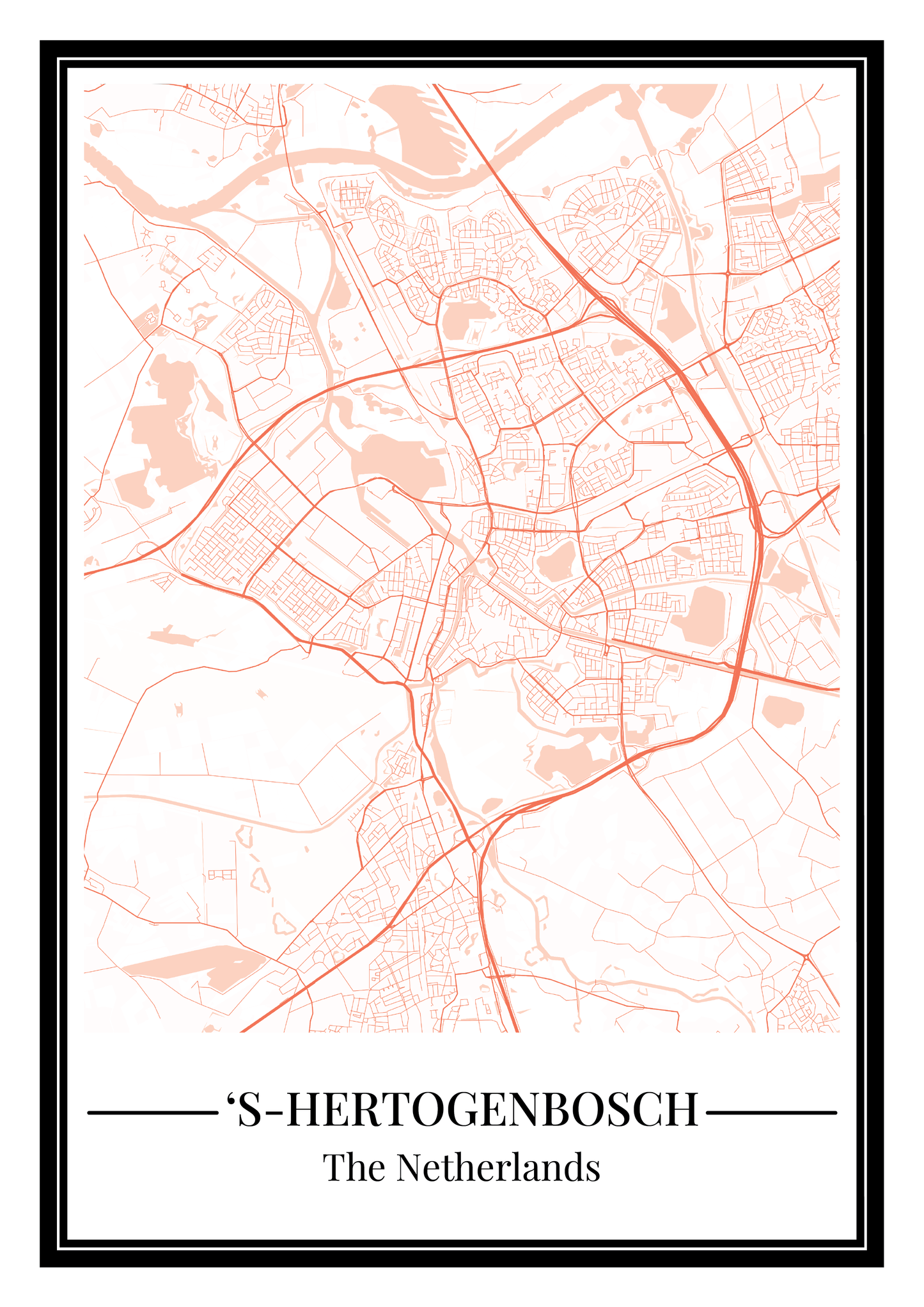 's-Hertogenbosch - Poster Warm Peach