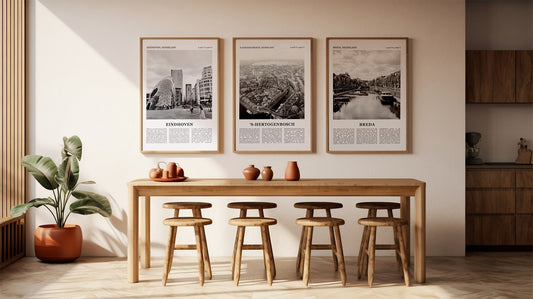 Collectie van Fotoposters van jouw stad aan de muur