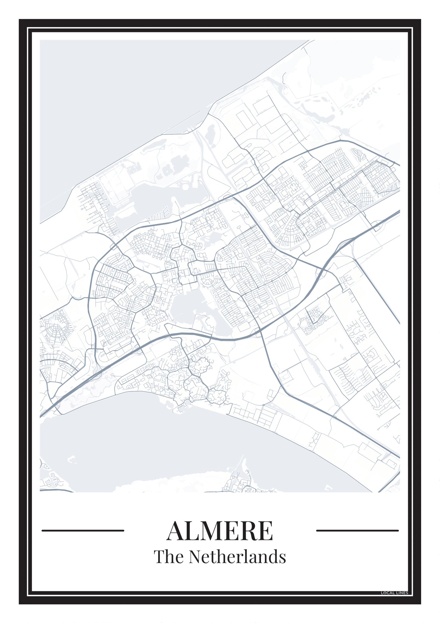 Almere - Poster Slate Blue