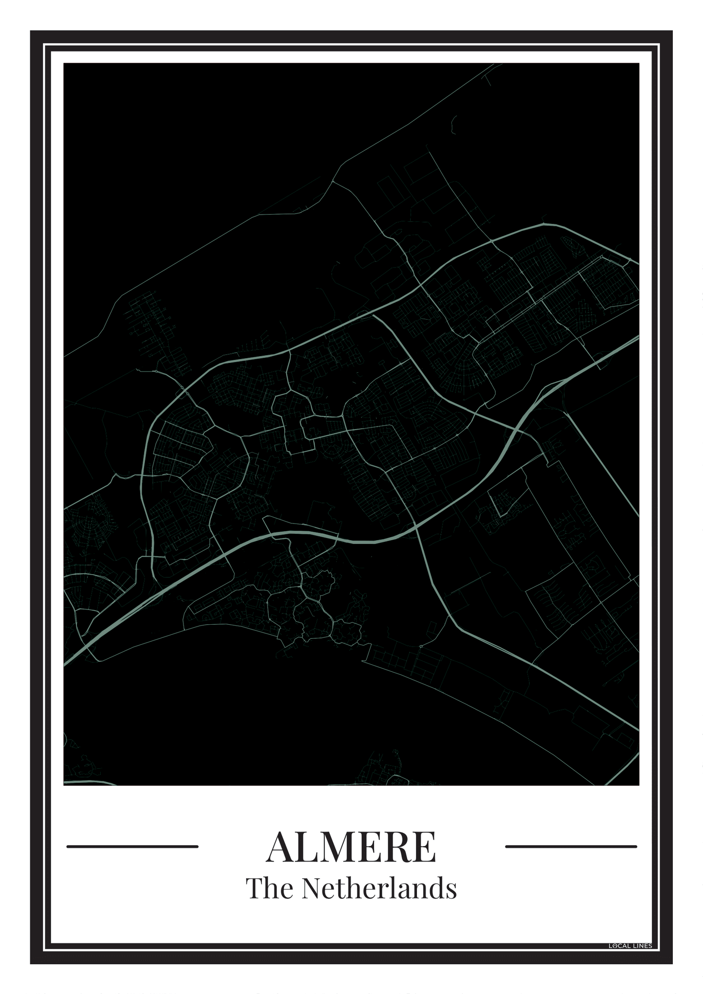 Almere - Poster Soft Teal