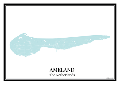 Ameland - Poster Aqua Blue