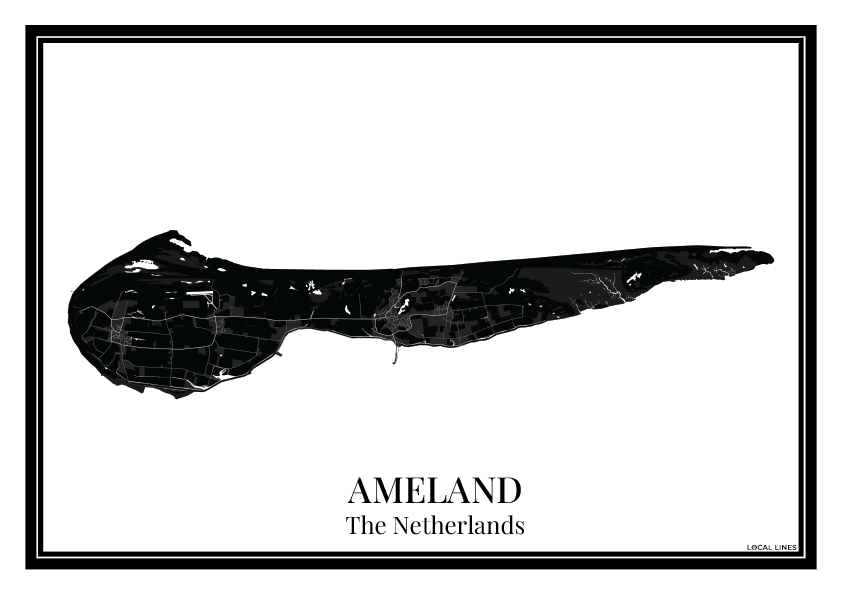 Poster Ameland | Eilandkaart