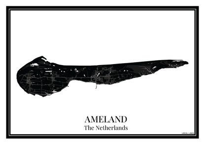 Poster Ameland | Eilandkaart