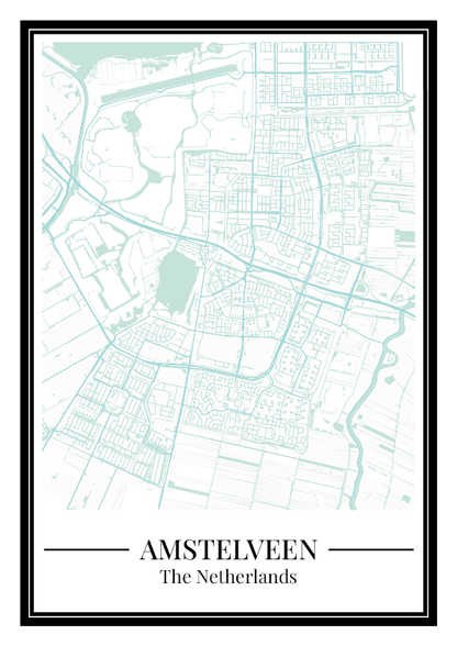 Amstelveen - Poster Aqua Blue