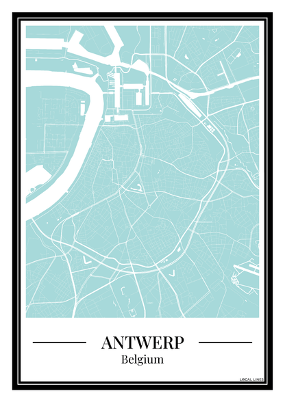 Antwerp - Poster Aqua Blue