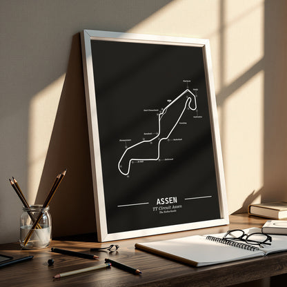 Poster van TT Assen Circuit | Zwart