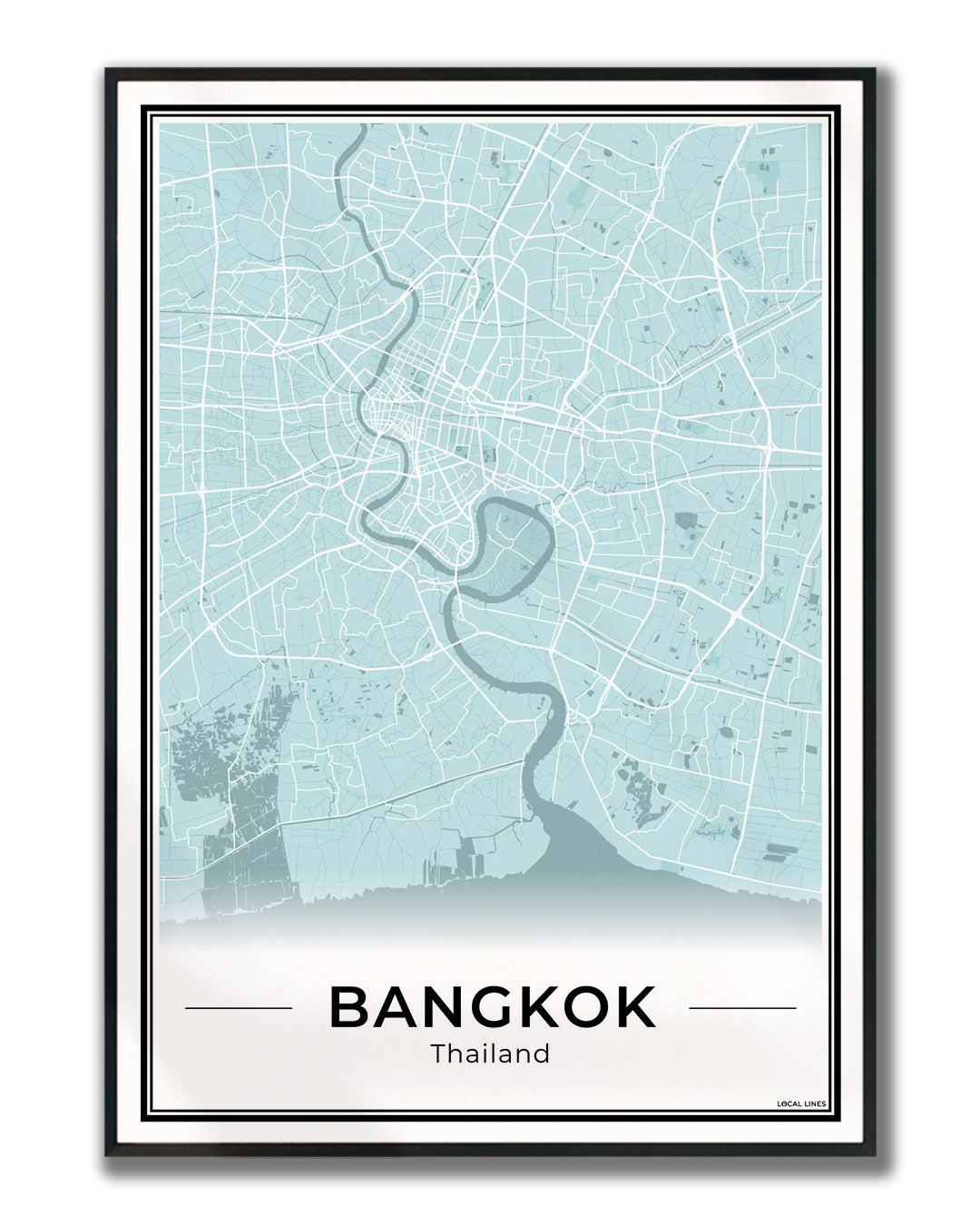 Bangkok Stadskaart – Poster - Sky ingelijst