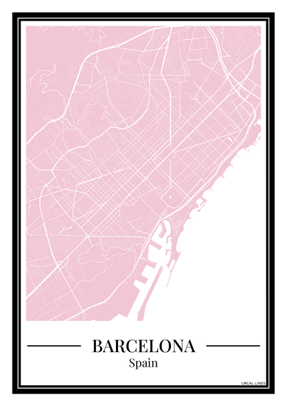 Barcelona - Poster Blush Pink