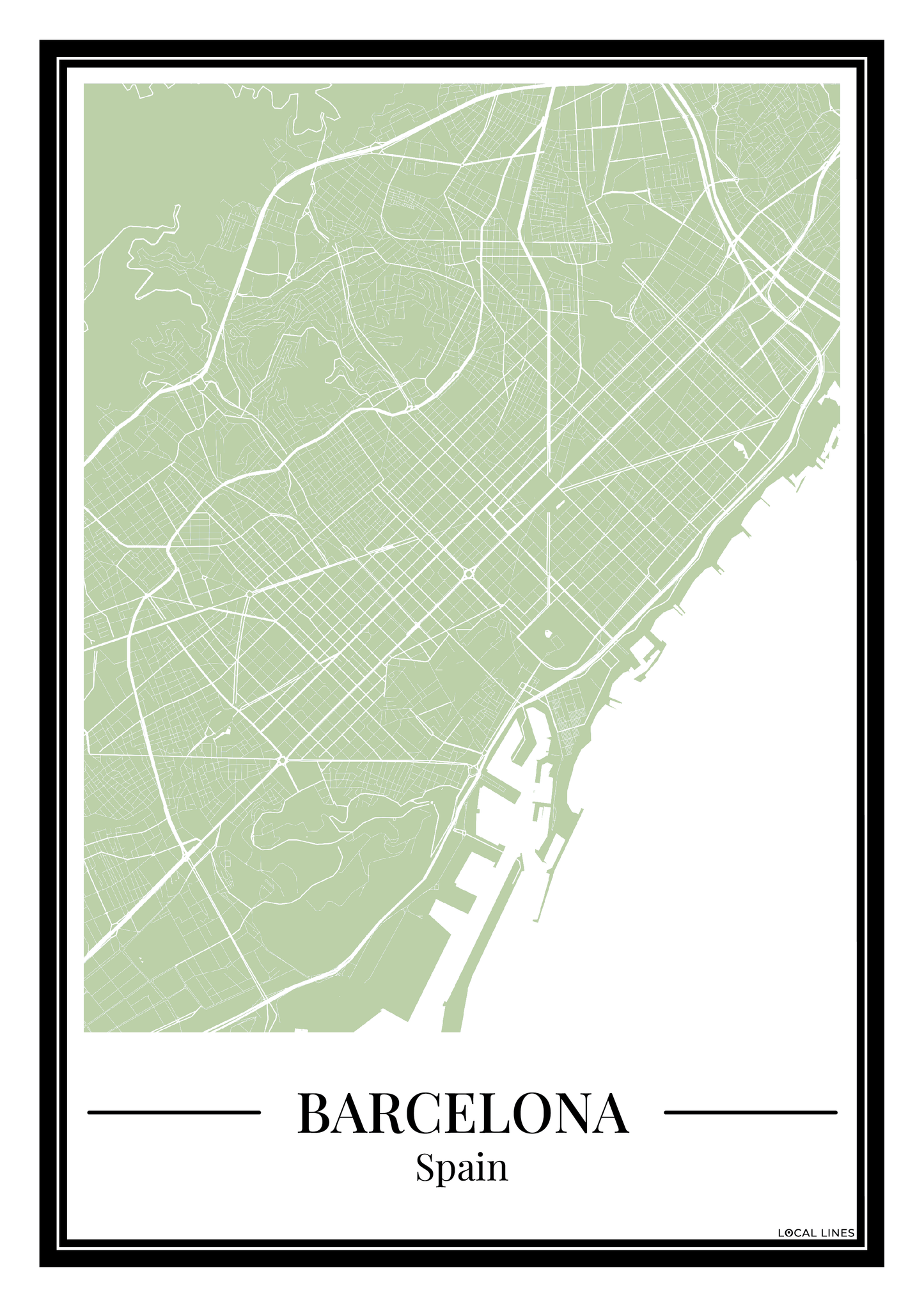 Barcelona - Poster Sage Green
