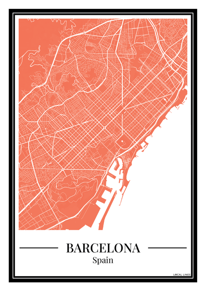 Barcelona - Poster Warm Peach