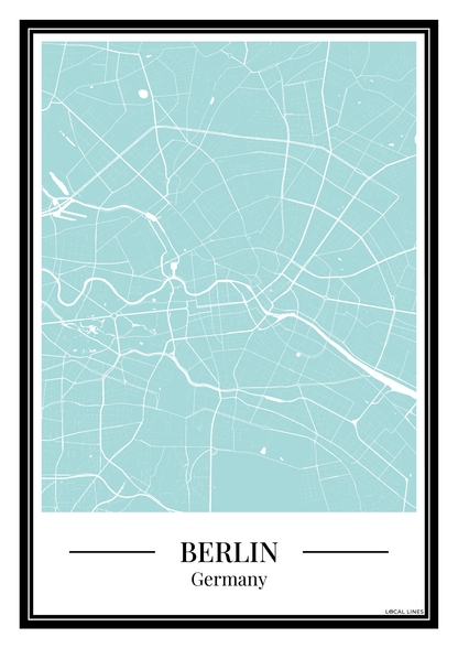 Berlin - Poster Aqua Blue