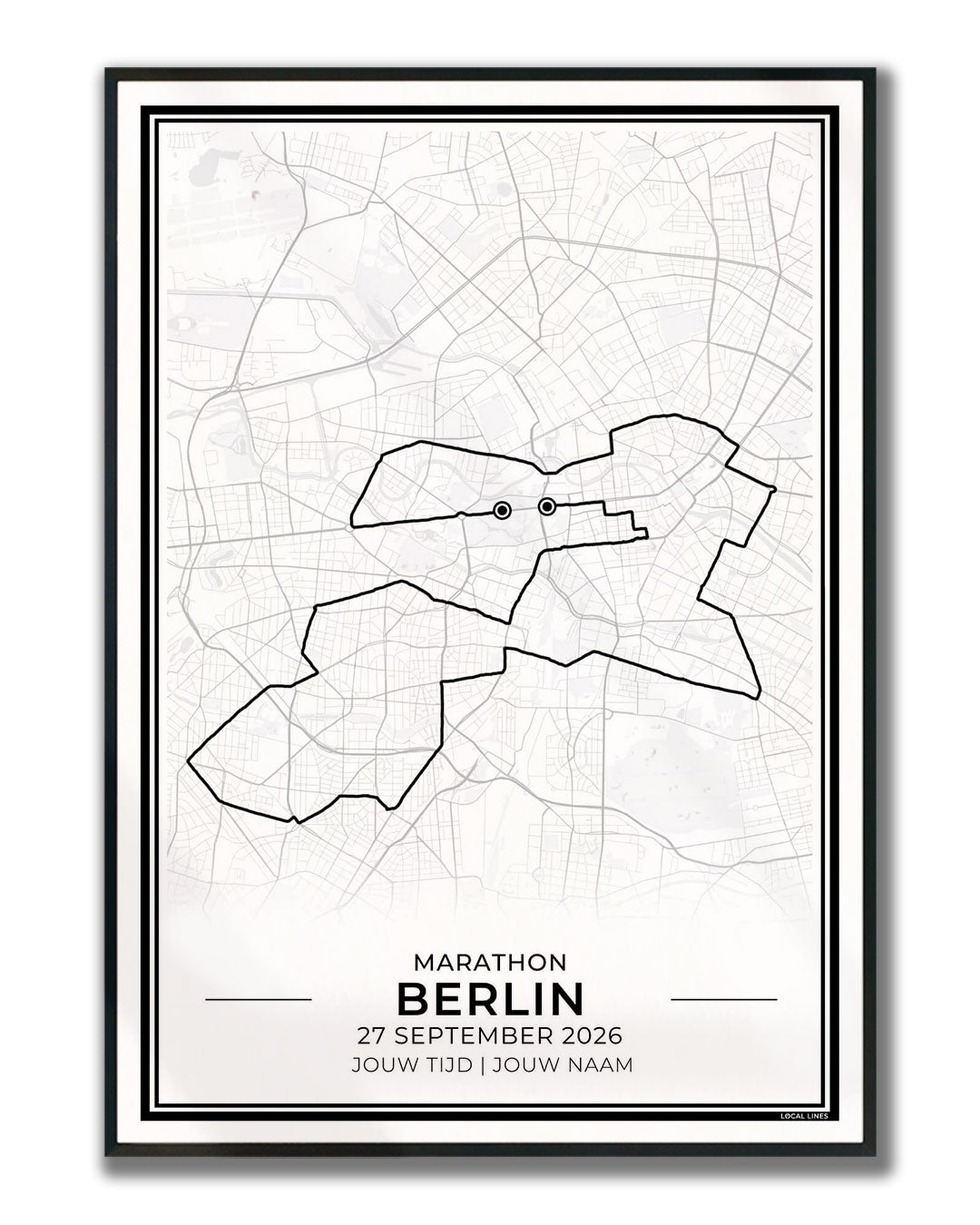 Marathon Berlijn poster in lijst - hardloopcadeau World Major