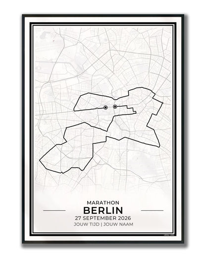 Marathon Berlijn poster in lijst - hardloopcadeau World Major