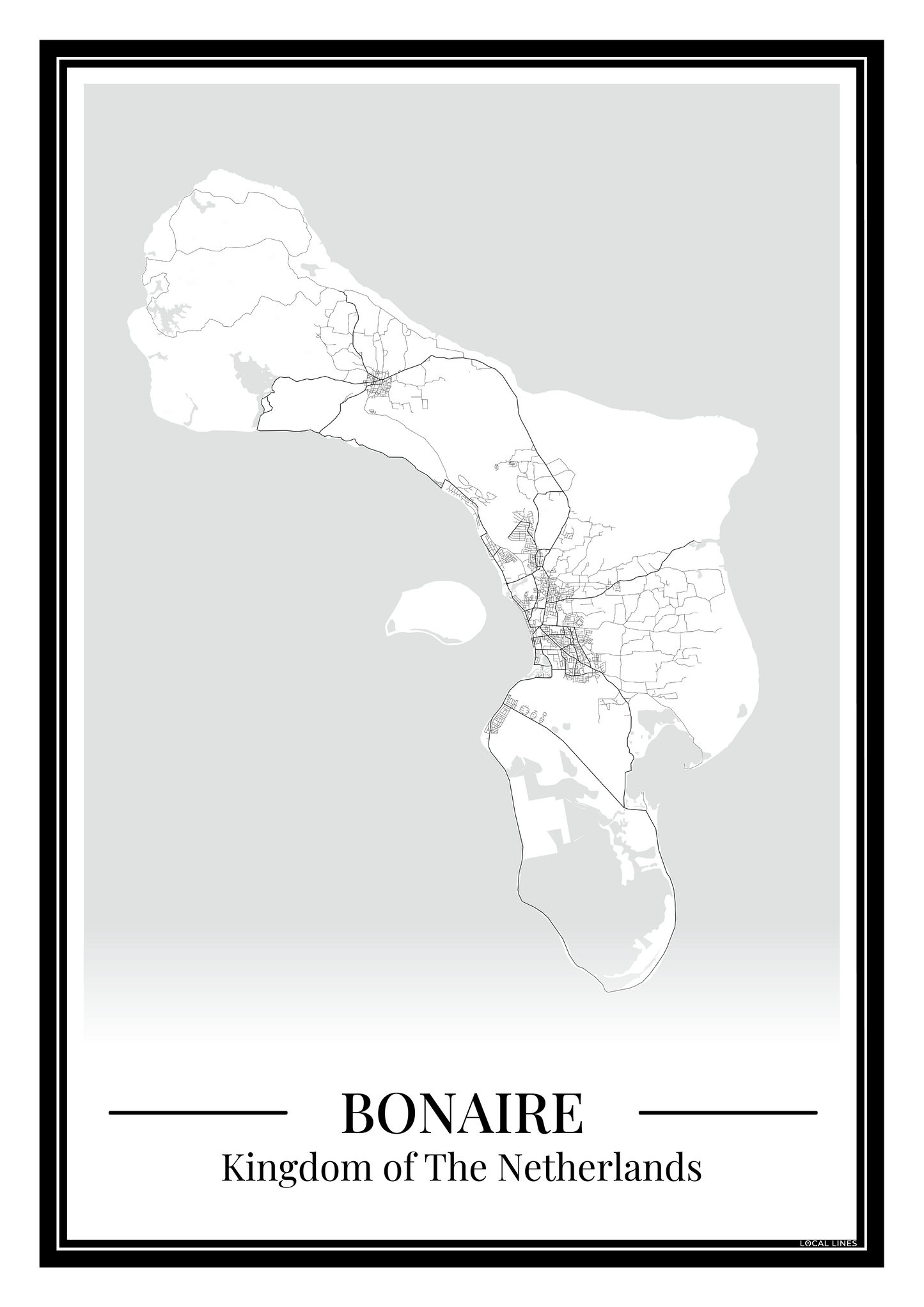 Bonaire — Eilandposter wit
