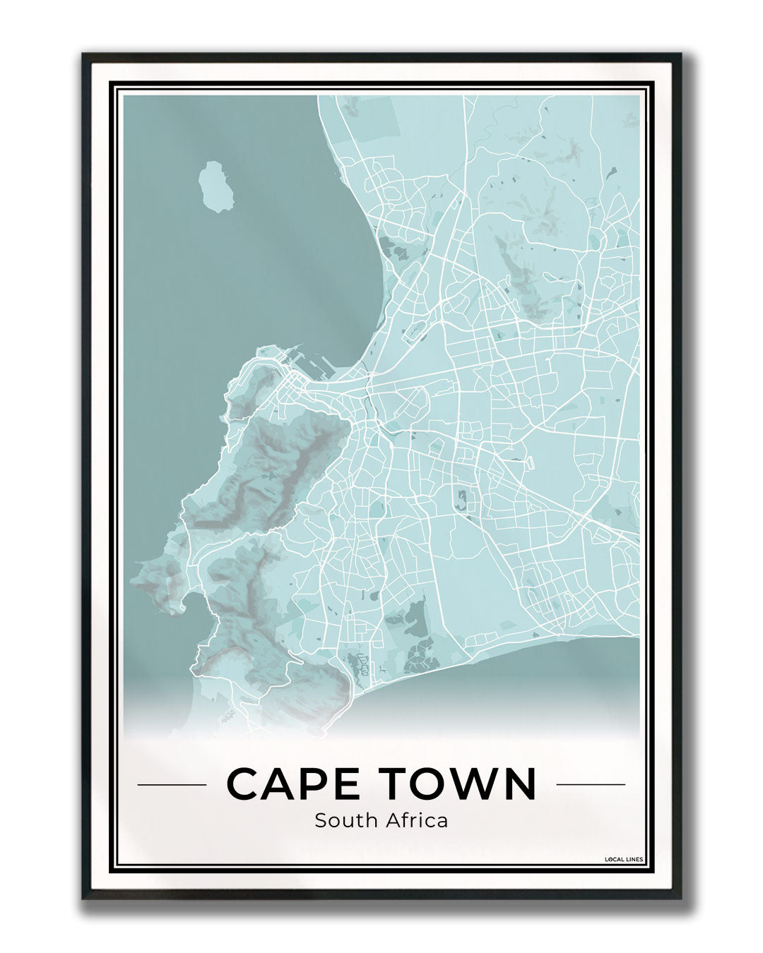 Kaapstad Stadskaart – Poster - Sky ingelijst