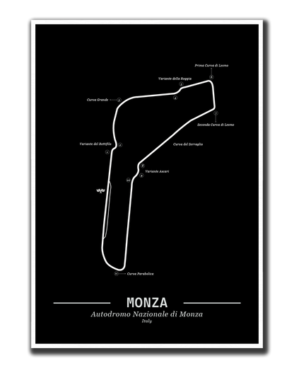 Poster Monza Formule 1 Circuit | Zwart