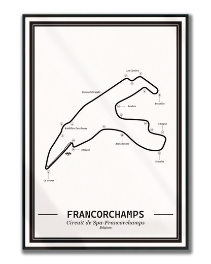 Poster Spa-Francorchamps Formule 1 Circuit | Wit