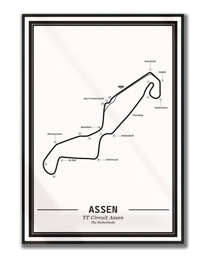 Poster van TT Assen Circuit | Wit