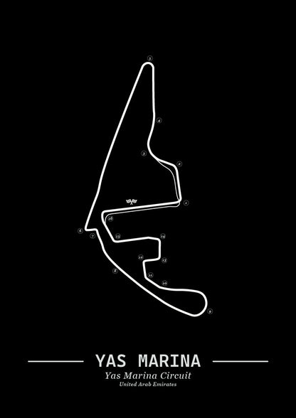 Poster Yas Marina Formule 1 Circuit | Zwart