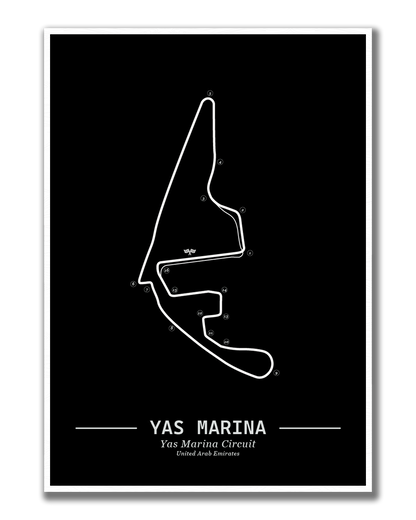 Poster Yas Marina Formule 1 Circuit | Zwart
