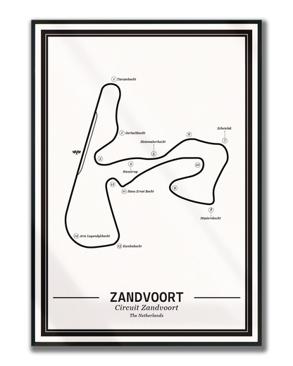 Poster Zandvoort Formule 1 Circuit | Wit