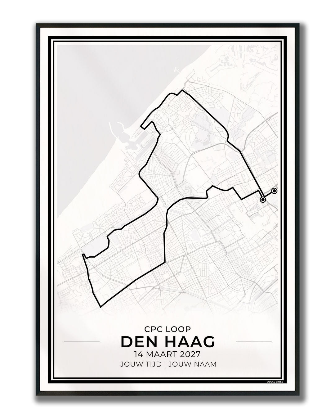 CPC Loop Den Haag halve marathon poster in lijst - hardloopcadeau