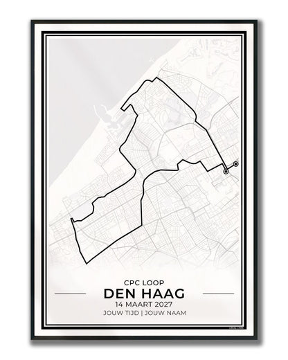 CPC Loop Den Haag halve marathon poster in lijst - hardloopcadeau