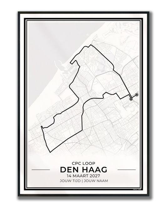 CPC Loop Den Haag halve marathon poster in lijst - hardloopcadeau
