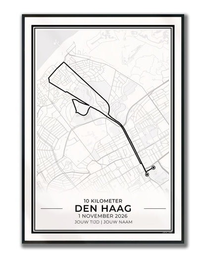 NN 10 km Den Haag 2026 Hardloopposter met route ingelijst