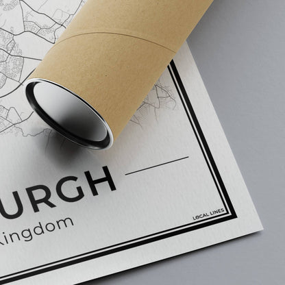 Edinburgh Stadskaart – Poster - Detail foto stadskaart