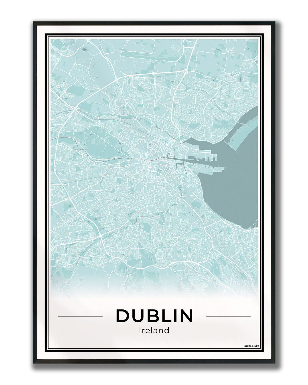 Dublin Stadskaart – Poster - Sky ingelijst