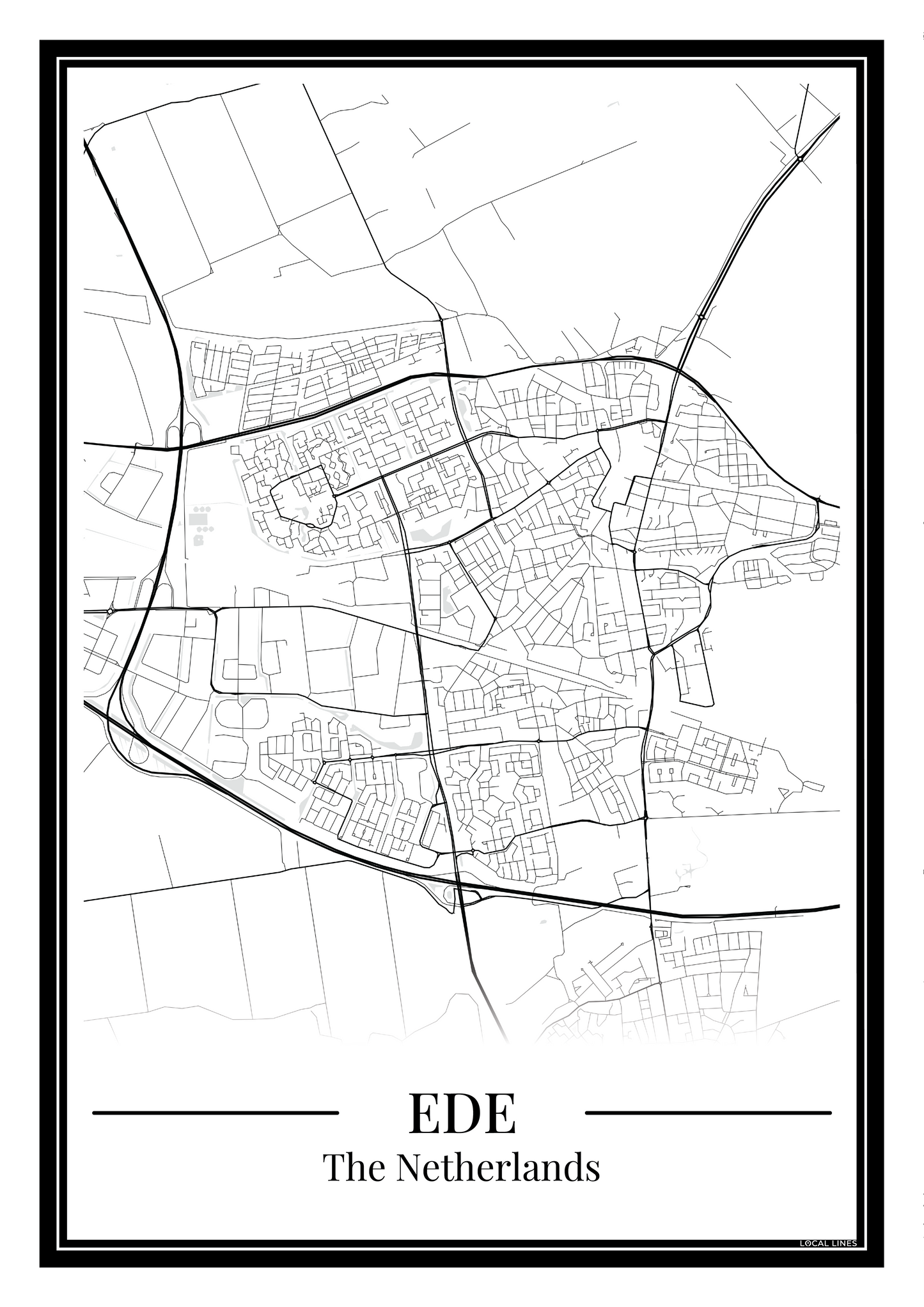 Ede — Minimalistische stadskaart poster